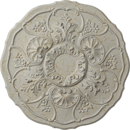 Ekena Millwork Cornelia Ceiling Medallion (Fits Canopies up to 4"), 22 1/2"OD x 1 1/2"P, Pot of Cream Crackle CM22CNPCC